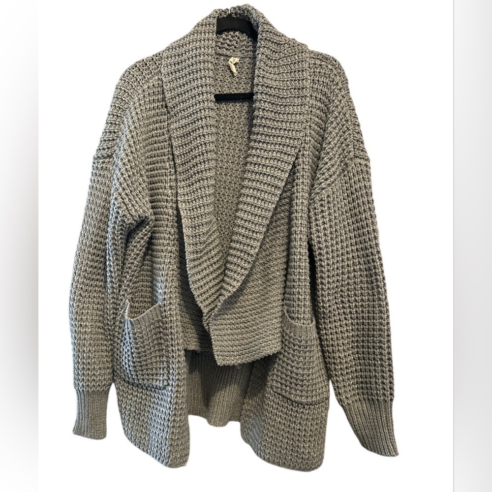 POL chunky cardigan gray sz large
